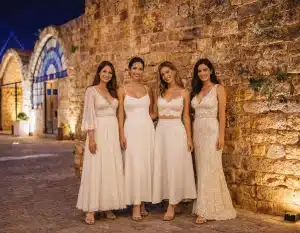 אילוסטרציה של 4 שמלות כלה שיכולות להתאים לחתונה